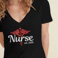 New Nurse 2018 Nurse Nursing School Graduation Shirt Women's Jersey Short Sleeve Deep V-Neck Tshirt