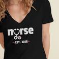 New Nurse Est 2018 Nursing School Graduation Women's Jersey Short Sleeve Deep V-Neck Tshirt