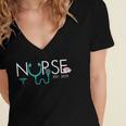 New Nurse Est 2019 TShirt School Graduation Nursing Women's Jersey Short Sleeve Deep V-Neck Tshirt