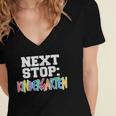 Next Stop Kindergarten Tshirt For Preschool Graduation Women's Jersey Short Sleeve Deep V-Neck Tshirt