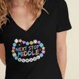 Next Stop Middle School Groovy Elementary School Graduation Women's Jersey Short Sleeve Deep V-Neck Tshirt