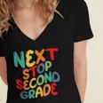 Next Stop Second Grade 1st Grade Graduation Day Kids Women's Jersey Short Sleeve Deep V-Neck Tshirt