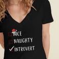 Nice Naughty Introvert List Christmas Introvert Women's Jersey Short Sleeve Deep V-Neck Tshirt Nice Naughty Introvert List Christmas Introvert Women's Jersey Short Sleeve Deep V-Neck Tshirt