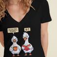 How Many Nights Reading Goose Book Lover Reader Women's Jersey Short Sleeve Deep V-Neck Tshirt