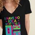 I Have No Idea What This Is Retro 70's 80's 90's Nostalgia Women's Jersey Short Sleeve Deep V-Neck Tshirt