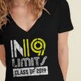No Limits Class Of 2019 Graduation Vintage Women's Jersey Short Sleeve Deep V-Neck Tshirt