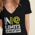 No Limits Cool Class Of 2019 Graduation Women's Jersey Short Sleeve Deep V-Neck Tshirt