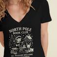 North Pole Book Club Christmas Elf Bookish Retro Graphic Women's Jersey Short Sleeve Deep V-Neck Tshirt North Pole Book Club Christmas Elf Bookish Retro Graphic Women's Jersey Short Sleeve Deep V-Neck Tshirt