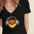 Nostalgia Chest Flag GDR Women's Jersey Short Sleeve Deep V-Neck Tshirt