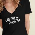 I Do Not Like People Antisocial Introvert Women's Jersey Short Sleeve Deep V-Neck Tshirt