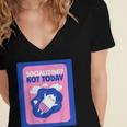 Not Today Cool Fun Cute Introvert Cat Character Women's Jersey Short Sleeve Deep V-Neck Tshirt Not Today Cool Fun Cute Introvert Cat Character Women's Jersey Short Sleeve Deep V-Neck Tshirt
