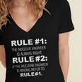 Nuclear Engineer Is Always Right Funny Graduation Graduate Women's Jersey Short Sleeve Deep V-Neck Tshirt