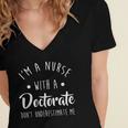 Nurse DNP PhD Doctorate Graduation Women Women's Jersey Short Sleeve Deep V-Neck Tshirt