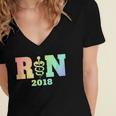 Nurse Graduation Shirt RN Est 2018 Rainbow Tshirt Women's Jersey Short Sleeve Deep V-Neck Tshirt