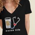 Nurse Life Graphic Nursing School Graduation Women's Jersey Short Sleeve Deep V-Neck Tshirt