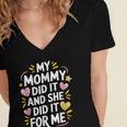 Nurse Mom My Mommy Did It And She Did It For Me Graduation Women's Jersey Short Sleeve Deep V-Neck Tshirt