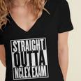Nurse The Straight Outta NCLEX Graduation RN Gift Tshirt Women's Jersey Short Sleeve Deep V-Neck Tshirt