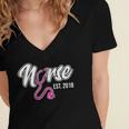 Nursing Graduation Nurse Est 2018 T-Shirt Women's Jersey Short Sleeve Deep V-Neck Tshirt