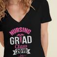 Nursing School Graduation Class Of 2019 RN Student Women's Jersey Short Sleeve Deep V-Neck Tshirt