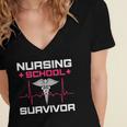 Nursing School Graduation Shirt Women's Jersey Short Sleeve Deep V-Neck Tshirt