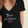 Nursing Student Graduation Nurse Practitioner Est 2019 Women's Jersey Short Sleeve Deep V-Neck Tshirt