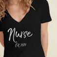Nursing Student Graduation For Women Nurse Est 2019 Women's Jersey Short Sleeve Deep V-Neck Tshirt