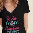 Occupational Therapist OT Therapy Mom Wife Graduation Women's Jersey Short Sleeve Deep V-Neck Tshirt