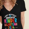 I Officially Graduated Kindergarten Graduation 2024 Women's Jersey Short Sleeve Deep V-Neck Tshirt