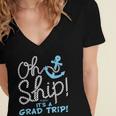 Oh Ship It's a Grad Trip Cruise Graduation T-Shirt T-Shirt Women's Jersey Short Sleeve Deep V-Neck Tshirt