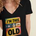 Im This Old Retro 80s 90s VHS Cassette Floppy Disk Nostalgia Women's Jersey Short Sleeve Deep V-Neck Tshirt Im This Old Retro 80s 90s VHS Cassette Floppy Disk Nostalgia Women's Jersey Short Sleeve Deep V-Neck Tshirt