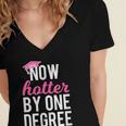One Degree Hotter Class Of 2018 Graduation T-Shirt Women's Jersey Short Sleeve Deep V-Neck Tshirt
