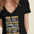 One Does Not Stop Buying Books Because There Is No More Shel Women's Jersey Short Sleeve Deep V-Neck Tshirt One Does Not Stop Buying Books Because There Is No More Shel Women's Jersey Short Sleeve Deep V-Neck Tshirt