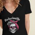 Ostschnitte East Germany DDR Ossi Nostalgia Vintage Retro Women's Jersey Short Sleeve Deep V-Neck Tshirt