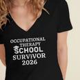 OTD School Survivor Occupational Therapy Graduation Women's Jersey Short Sleeve Deep V-Neck Tshirt