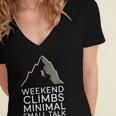 Outdoor Introvert Vibes Weekend Climber Women's Jersey Short Sleeve Deep V-Neck Tshirt
