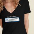 Overthinking In Progress Introvert Please Wait Women's Jersey Short Sleeve Deep V-Neck Tshirt
