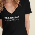 PARAMEDIC Est 2018 With Heartbeat Graduation Women's Jersey Short Sleeve Deep V-Neck Tshirt