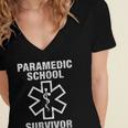 Paramedic School Survivor EMT-P Graduation Idea Women's Jersey Short Sleeve Deep V-Neck Tshirt
