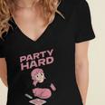 Party Hard Comfortable Stay At Home Introvert Women's Jersey Short Sleeve Deep V-Neck Tshirt Party Hard Comfortable Stay At Home Introvert Women's Jersey Short Sleeve Deep V-Neck Tshirt
