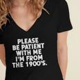 Be Patient I'm From The 1900s Gen X Elder Millennial Women's Jersey Short Sleeve Deep V-Neck Tshirt