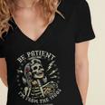 Be Patient With Me I'm From The 1900s Skeleton Women Women's Jersey Short Sleeve Deep V-Neck Tshirt