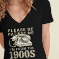 Patient Me I'm From The 1900s Women's Jersey Short Sleeve Deep V-Neck Tshirt Patient Me I'm From The 1900s Women's Jersey Short Sleeve Deep V-Neck Tshirt
