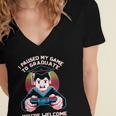 I Paused My Game To Graduate 2024 Gamer Graduation Women's Jersey Short Sleeve Deep V-Neck Tshirt