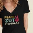Peace Out 8th Grade Graduation Last Day Of School Women's Jersey Short Sleeve Deep V-Neck Tshirt