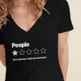 People One Star Rating Would Not Recommend Introvert Women's Jersey Short Sleeve Deep V-Neck Tshirt People One Star Rating Would Not Recommend Introvert Women's Jersey Short Sleeve Deep V-Neck Tshirt
