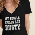My People Skills Are Rusty Introvert SPN Moments Women's Jersey Short Sleeve Deep V-Neck Tshirt My People Skills Are Rusty Introvert SPN Moments Women's Jersey Short Sleeve Deep V-Neck Tshirt