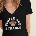 People Are Strange Monkey Introvert People Hater Women's Jersey Short Sleeve Deep V-Neck Tshirt People Are Strange Monkey Introvert People Hater Women's Jersey Short Sleeve Deep V-Neck Tshirt