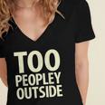 Too Peopley Outside I Introvert Women's Jersey Short Sleeve Deep V-Neck Tshirt Too Peopley Outside I Introvert Women's Jersey Short Sleeve Deep V-Neck Tshirt