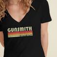 Personal Christmas Retro Vintage Graduation Gunsmith Job Title Profession Birthday Worker Idea Women's Jersey Short Sleeve Deep V-Neck Tshirt