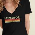 Personal Christmas Retro Vintage Graduation Inspector Job Title Profession Birthday Worker Idea Women's Jersey Short Sleeve Deep V-Neck Tshirt
